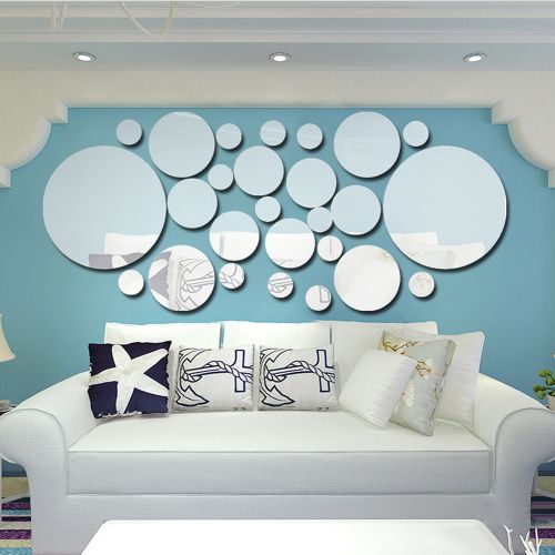 Buy 26pcs/set Acrylic Polka Dot Wall Mirror Stickers Room Bedroom Kitchen Bathroom Stick Decal Home Party Decoration Decor Art Mural Stickers DIY Decals Art Decal Room Decoration in Egypt