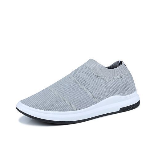 Buy Tauntte Knitting Line Men Casual Moccassins Fashin Breathable Sneakers Athletic Running Shoes (Grey) in Egypt