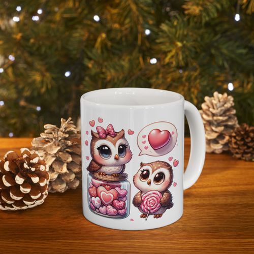 Buy Cute Couple Owl Valentine's Day Coffee Mug in Egypt