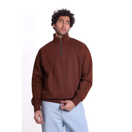 product_image_name-Sutra-سويتشيرت ميلتون راوند بنصف سوستة WL 1225-بني-1