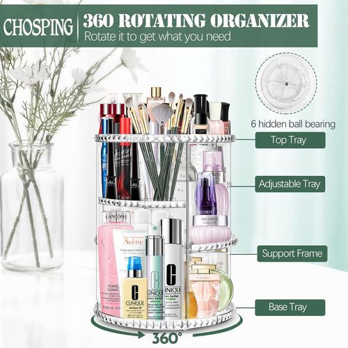 product_image_name-Generic-360 Degree Rotating Acrylic Makeup Organizer, Clear-5