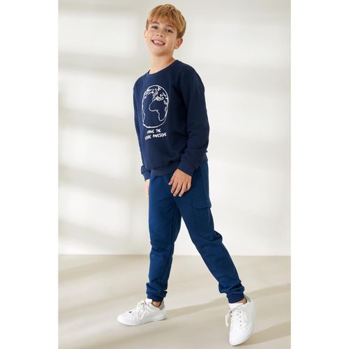 product_image_name-Defacto-Knitted Sweat Shirt - Indigo-2