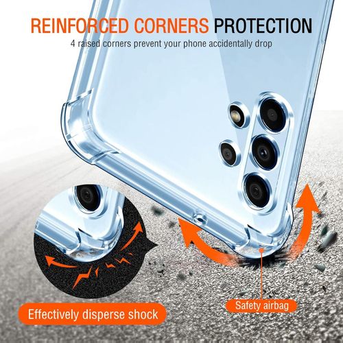 product_image_name-Ivoler-جراب لهاتف سامسونج جالاكسي A13 5G-A04S مع 3 قطع واقي شاشة من الزجاج المقوى، جراب حماية شفاف مقاوم للصدمات من السيليكون، غطاء حماية شفاف رقيق وناعم من مادة TPU-3