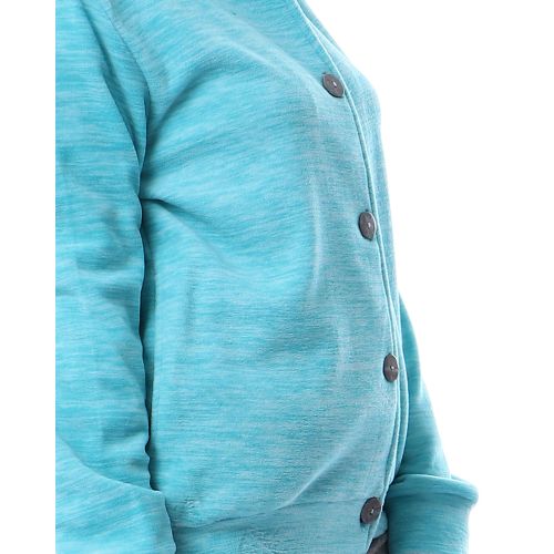 Kady بيجامه قطيفه بزراير - اكوا ورمادي فاتح