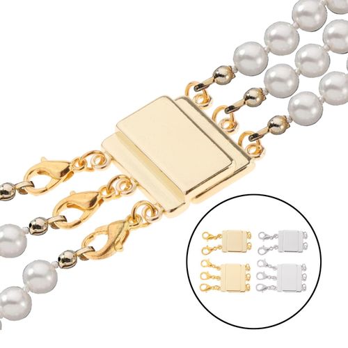 5Pcs Layered Necklace Spacer Clasp, Magnetic Slide Clasp Lock Necklace  Connector Multi Strands Slide Tube Clasps