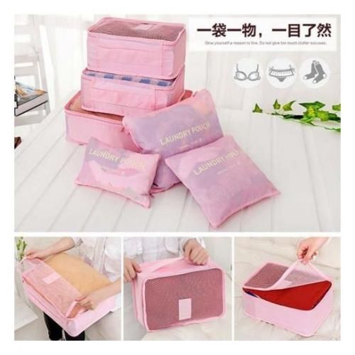 product_image_name-Generic-شنط سفر و رحلات لتنظيم الادوات - 6 قطع داخل الطقم - (بينك) زهري-3