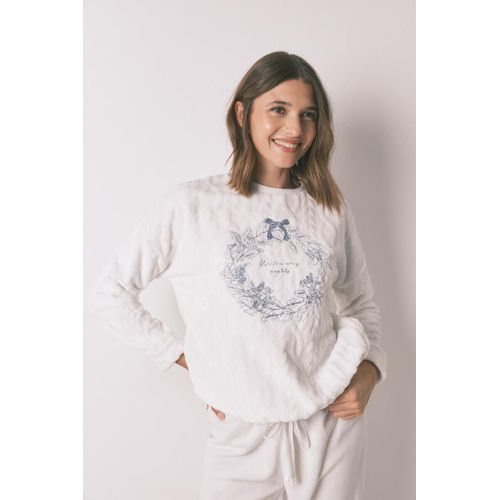 product_image_name-Women Secret-Soft white fleece long pajamas-2