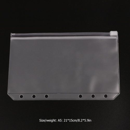 A5/A6/A7 Size Plastic Zip Lock Envelope Zipper Wallet Insert Refill  Organiser