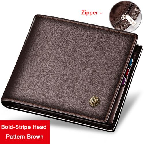 Buy LAORENTOU Wallet Men Genuine Leather Standard Card Holders Short Wallet Vintage Cow Leather Man Wallets Casual Card Purse(#328J004L7B) in Egypt