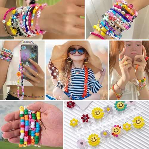 FZIIVQU 7200 Pcs Clay Beads 2 Boxes Bracelet Making Kit 24 Colors Flat Disc  Heishi Clay