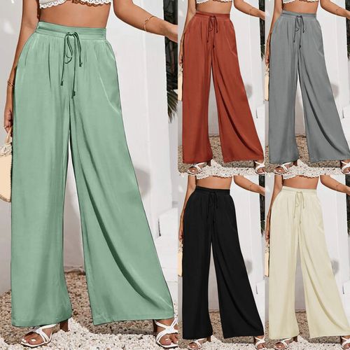 Solid Color Womens Pull On Capris Lightweight Drawstring Summer