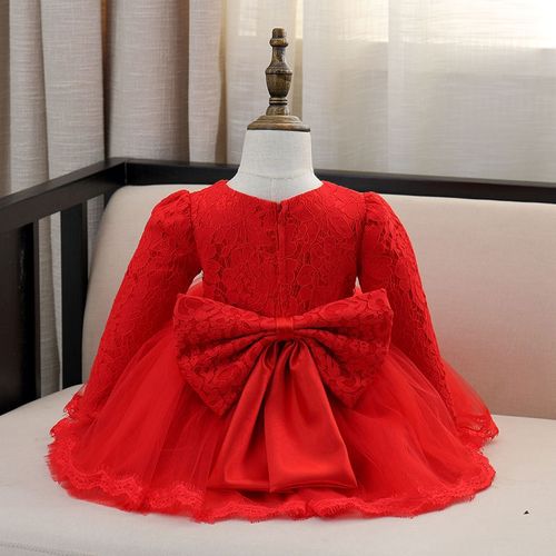 Shop Generic Red Long Sleeves Toddler Baby Girl Kid Lace Princess Dress Jumia Egypt