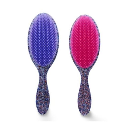 product_image_name-Generic-فرشاة فك تشابك الشعر بيضاوية - بنفسجي + فوشيا - 2 قطع-1