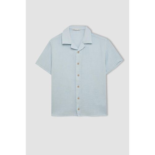 product_image_name-Defacto-Boy Oversize Fit Polo Neck Muslin Shirt-6