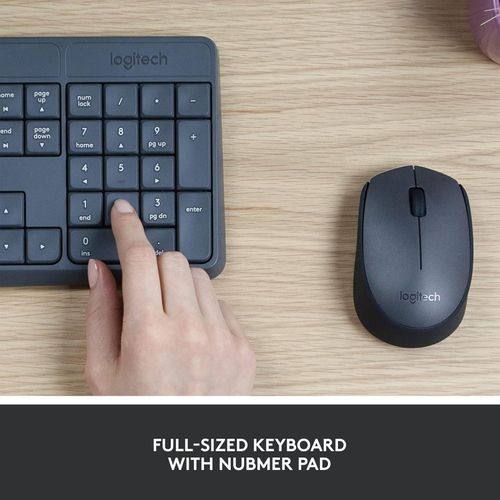 Logitech لوحة مفاتيح وماوس لاسلكيان MK235 - أسود - image 3