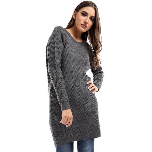 Ravin I Mist You Grey Midi Sweater Dress