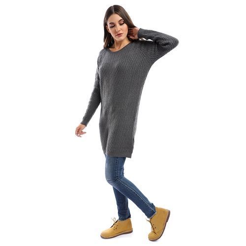 Ravin I Mist You Grey Midi Sweater Dress