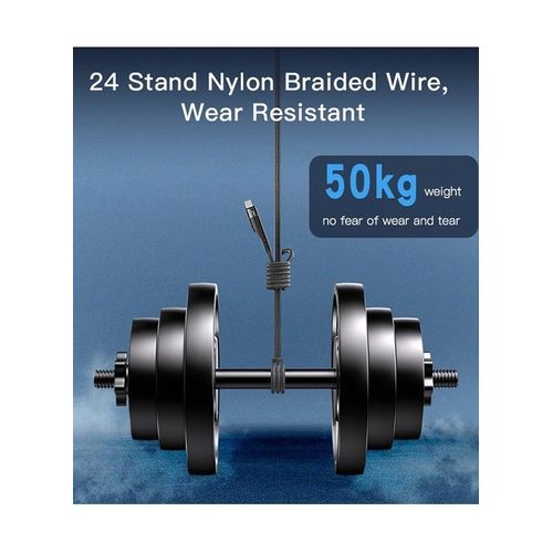 product_image_name-Yesido-كابل USB إلى Lightning 2A بطول 3 متر CA109، شحن سريع، نقل بيانات، تصميم قماش متين-3