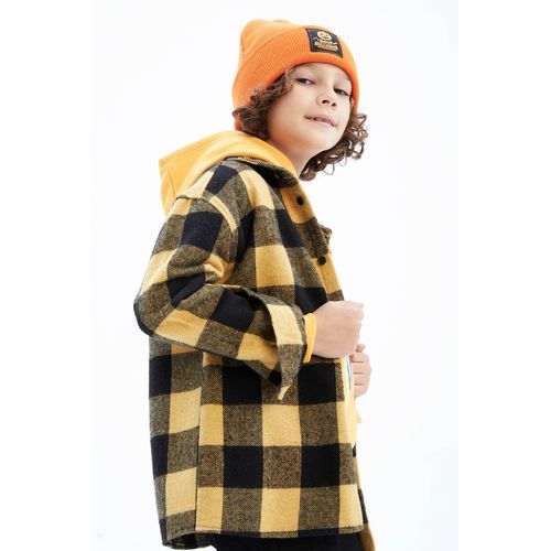 Buy Defacto Boy Woven Oversize Fit Polo Neck Long Sleeve Shirt... in Egypt