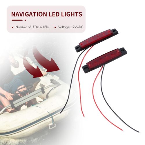 Generic 4Pcs Red Green Boat Navigation LED Lights Stern Lights