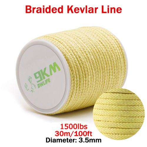 Generic Kevlar Line Wear-Resistant Fishing Line Outdoor Camping Hiking Kite String  Braided Fishing Ist Line Refractory 1500Lbs 100ft 3.5mm @ Best Price Online