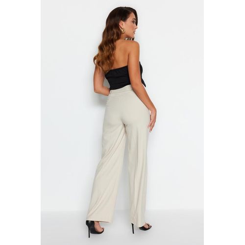 product_image_name-Trendyol-Beige Wide Leg High Waist Woven Trousers-5