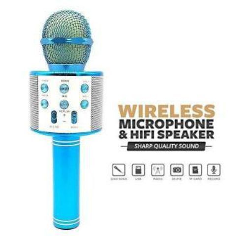 product_image_name-Generic-WS-858 Bluetooth Microphone For Smartphone - Blue-1