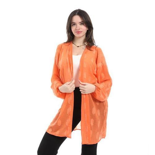 product_image_name-Andora-Open Front Cardigan For Summer - Orange-1