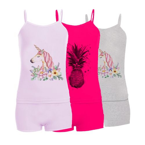 اشتري Forma Girls Lycra Printed Short Set 3-Pack (Print May Vary) في مصر