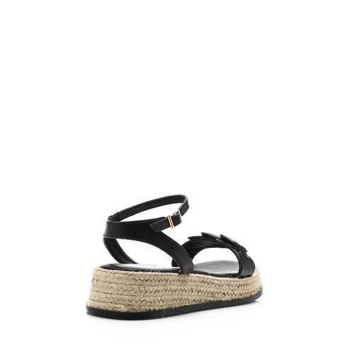 product_image_name-Dejavu-Black Buckle Closure Wedge Sandals-3