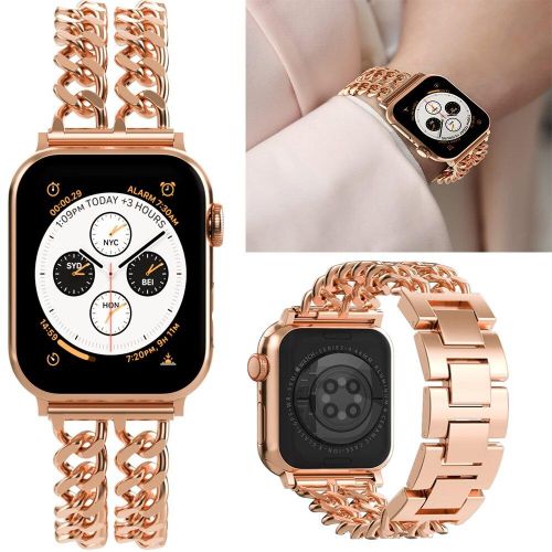 Generic Metal Double Braided Strap for Apple Watch 7 41 45mm 6 5