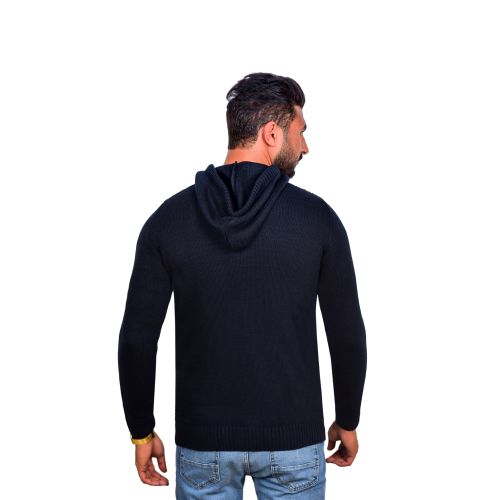 Town Team Casual Hooded Zip Up Sweatshirt - Navy