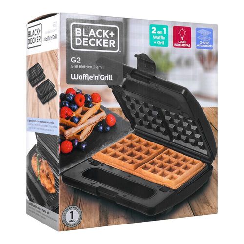 Black+Decker - Sandwich Grill And Waffle Maker - Black