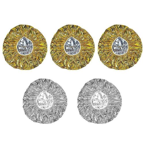 product_image_name-Generic- 2pcs Shower caps suitable for home and salon hair coloring, 12-inch cap size (gold, silver)-3