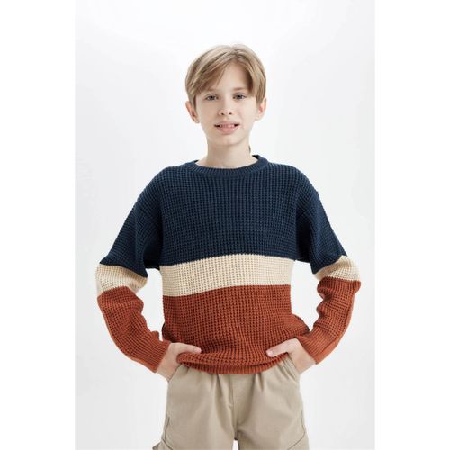 product_image_name-Defacto-Boy Crew Neck Regular Fit Pullover - Indigo-2