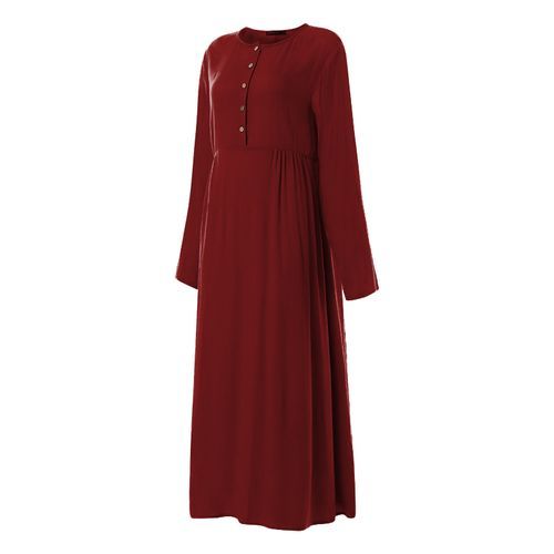 product_image_name-Fashion-Women Jersey Long Sleeve Casual Midi Dress-5