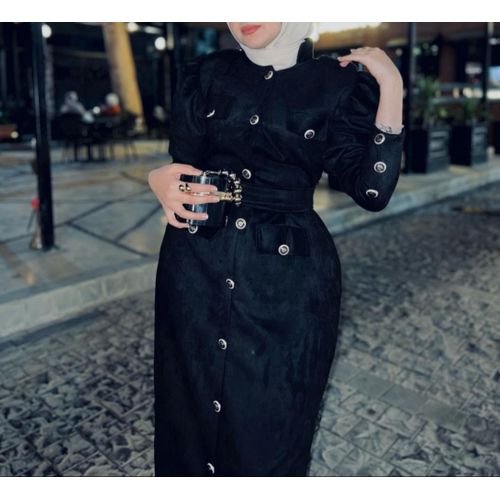 product_image_name-Generic-فستان حريمي من الشمواه مناسب لفصل الشتاء - اسود-4