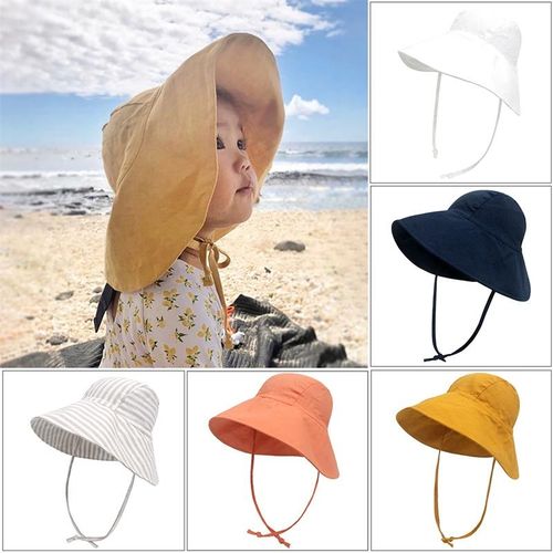Fashion Big Brim Baby Sun Hat Summer Spring Kids Bucket Hat for Girls Boys  Cotton Linen Children Cap Beach Travel Kids Hats Caps 2M-4Y @ Best Price  Online