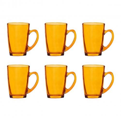 Transparent And Yellow Cup Set of 6