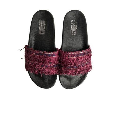 product_image_name-Generic-حذاء مفتوح مسطح نسائي باللون البرغندي-1