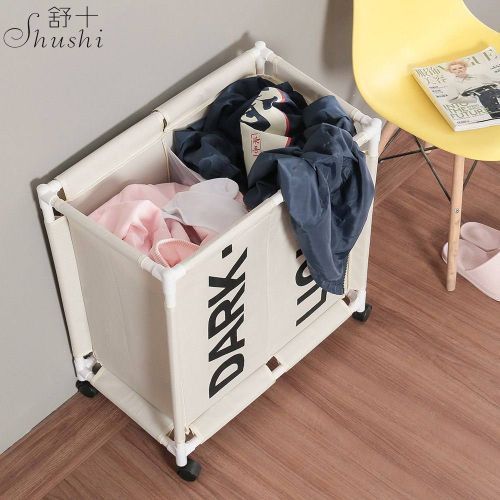 product_image_name-Generic-باسكت غسيل - سبت غسيل - مزود بعجل - قوائم معدن - 2 فتحة-3