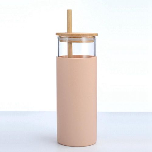 Compre Hot Sale Bamboo Lid Non-slip Silicone Sleeve Glass Water