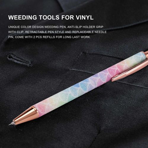2 Pcs Release Weeding Pin Pen Weeding Pen for Vinyl Glitter Weeding Pen  Craft Vinyl (Gold) 