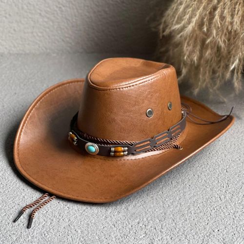 Vintage Faux Leather Cowboy Western Hats For Men For Men Western