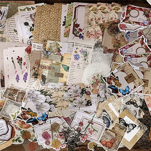 Vintage Scrapbook Stickers Set,scrapbooking Stickersretro Flower