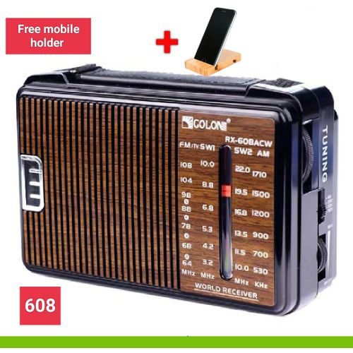 Golon 608-Classic Mini Electric Radio- Black + Free Mobile Holder Wood @  Best Price Online | Jumia Egypt