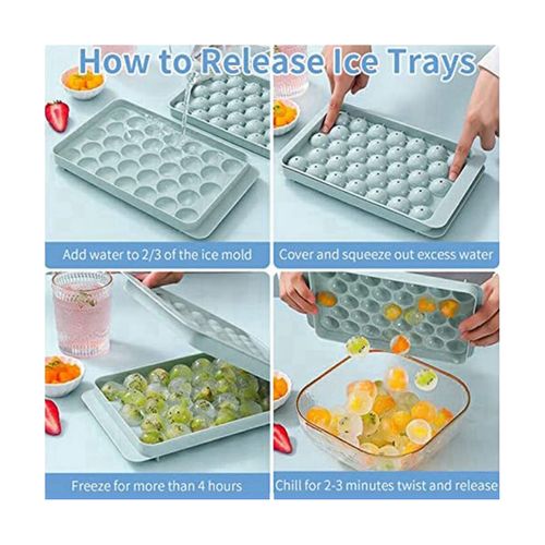 132 Pcs Ice-cube Tray/4 Packs Ice Trays For Freezer With Bin/ice