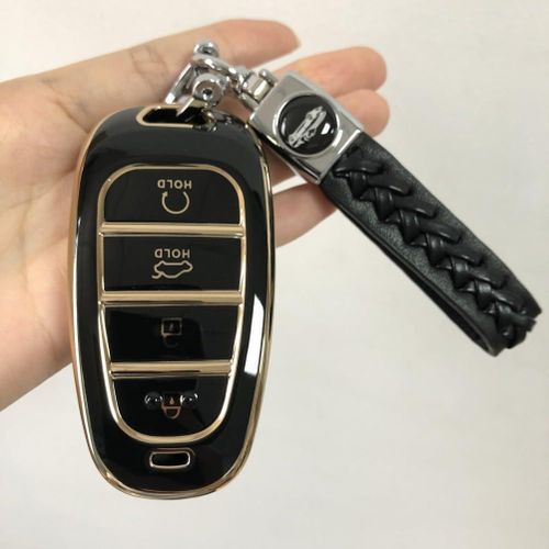 product_image_name-Generic-جراب مفتاح توسان NX4 مع سلسلة مفاتيح لسيارة هيونداي، ملحق أصلي، جراب حماية TPU (أسود)-2