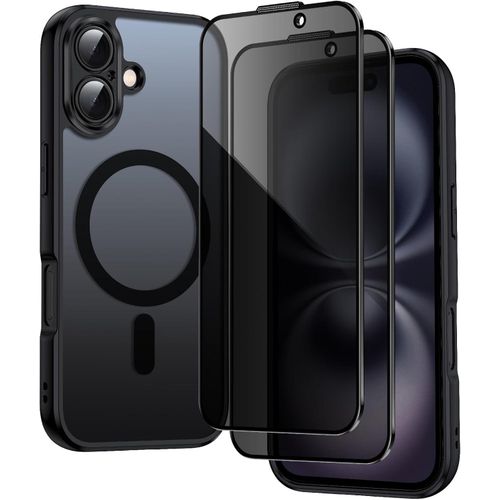product_image_name-Generic-Magnetic Case for 17 2025 with 2 Pack Privacy Screen Protector, Compatible with Mag Safe Translucent Anti-Fingerprint Anti-Scratch Shockproof Cover, Matte Black-1