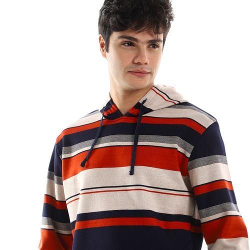 product_image_name-Kady-Cotton Striped Slip On Hoodie - Navy Bue-4